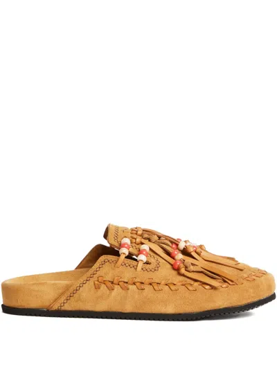 Alanui The Journey Bead-embellished Mules In Brown