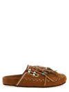 Alanui Journey Beaded Braided Flat Open Toe Slides In Brown