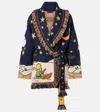 Alanui The Little Prince Long Cardigan With Fringe In Blue