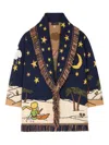 Alanui The Little Prince Long Cardigan With Fringe In Black