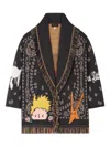 Alanui Little Prince Cardigan Mit Bandana-fransen In Gray