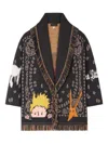 Alanui Little Prince Cardigan Mit Bandana-fransen In Gray