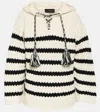 Alanui The Mariner Striped Wool Hoodie In White