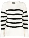 Alanui The Mariner Striped Wool Jumper In Neutrals