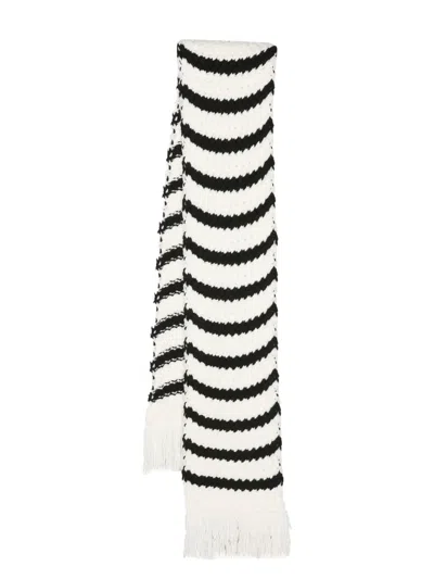 Alanui The Mariner Virgin Wool Scarf In White
