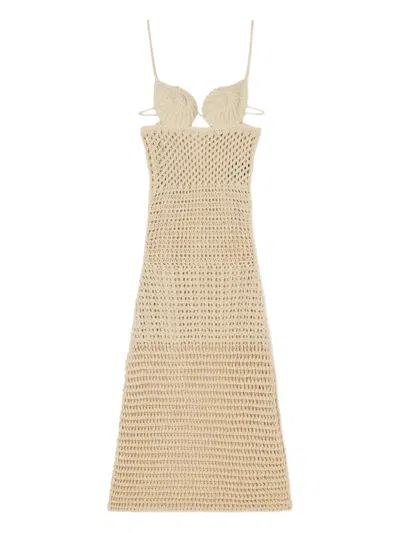 Alanui The Sound Of The Sea Midi Dress In Neutral