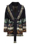 Alanui The Tale Of A Hawaiian Virgin-wool Cardigan In Blue
