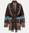 Alanui The Tale Of A Hawaiian Cashmere Cardigan In Brown
