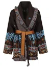 Alanui The Tale Of A Hawaiian Cashmere Cardigan In Coffee Linseed
