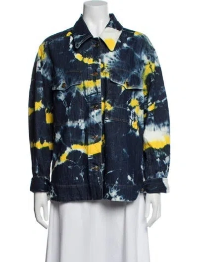 Pre-owned Alanui Tie-dye Print Denim Jacket In Blue