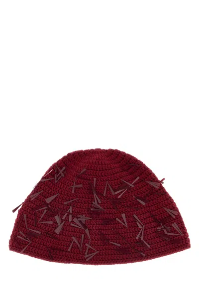 ALANUI TIZIANO RED WOOL BLEND SUNSET ON MANHATTAN BEANIE HAT