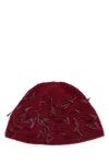 Alanui Tiziano Red Wool Blend Sunset On Manhattan Beanie Hat In Red