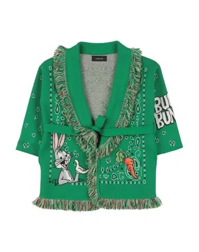 Alanui Babies'  Toddler Girl Cardigan Green Size 6 Virgin Wool