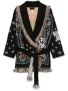 Alanui X Looney Tunes - Tom & Jerry Bandana Jacquard Cardigan In Schwarz