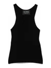 Alanui Fine Ribbed Tank Top In Black
