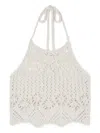 Alanui Lagoon Romance Cotton-blend Crochet Crop Top In White