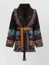 Alanui Hawaiian Wool Cardigan With Two-tone Belt