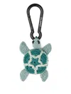 Alanui Crochet Turtle Keyring Aquatic Motif In Blue