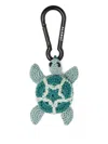 Alanui Crochet Turtle Keyring Aquatic Motif In Multi