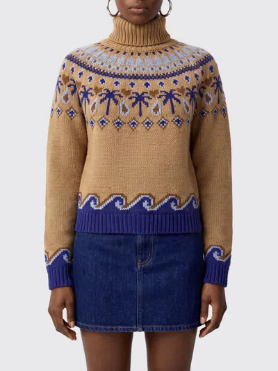 Alanui Turtleneck Jumper In Pure Virgin Wool With Abstract Jacquard Pattern In Multi