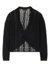 Alanui V-neck Frayed-edge Sweater In Black