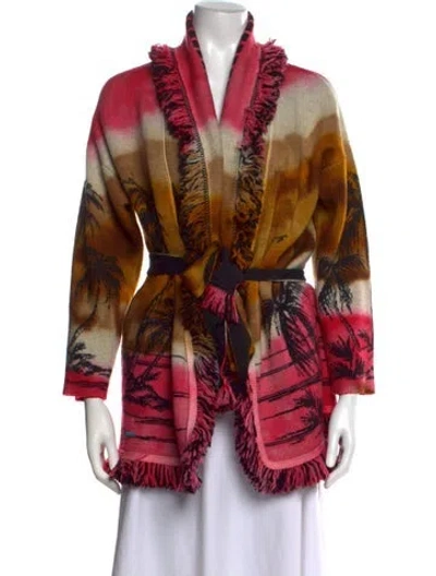 Pre-owned Alanui Virgin Wool Graphic Print Sweater In Orange