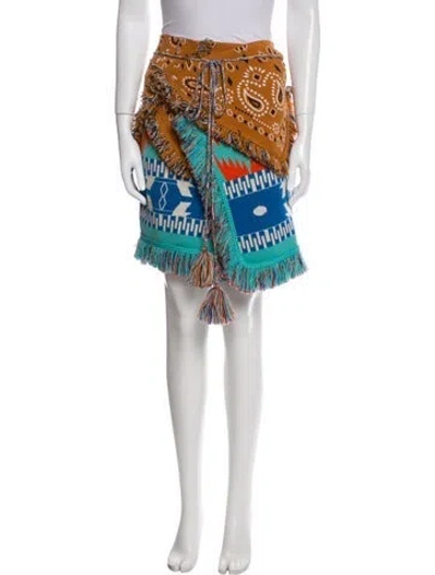Pre-owned Alanui Virgin Wool Knee-length Skirt W/ Tags In Multi