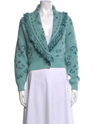 Pre-owned Alanui Virgin Wool Paisley Print Sweater In Multi
