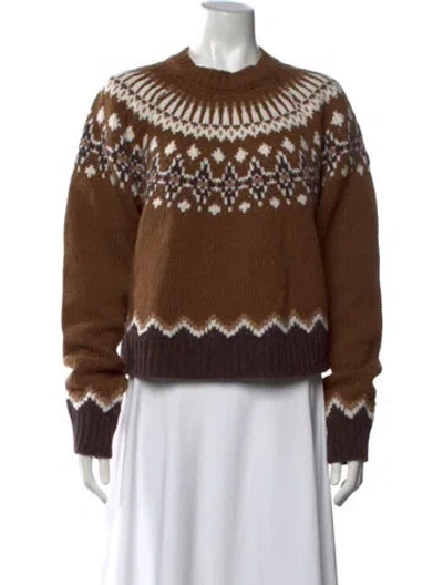 Pre-owned Alanui Virgin Wool Patterned Sweater In Brown