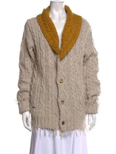 Pre-owned Alanui Virgin Wool Patterned Sweater In Neutral