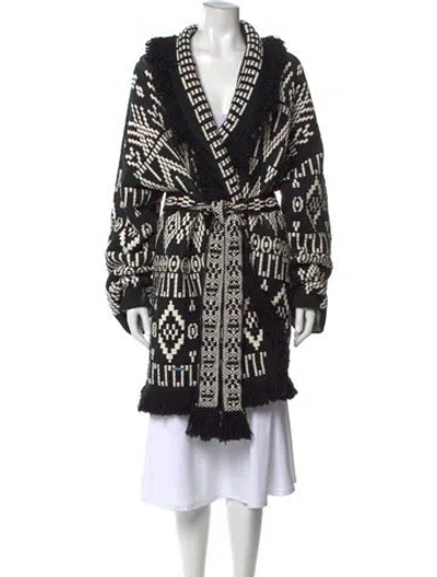 Pre-owned Alanui Virgin Wool Patterned Sweater W/ Tags In Black