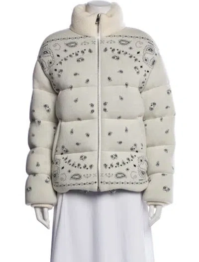 Pre-owned Alanui Virgin Wool Printed Down Jacket W/ Tags In White