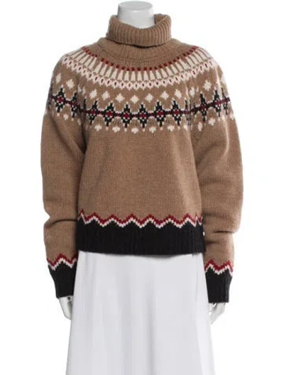 Pre-owned Alanui Virgin Wool Printed Sweater In Brown