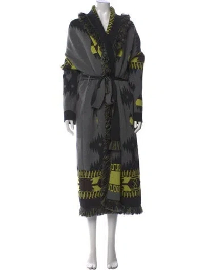 Pre-owned Alanui Virgin Wool Printed Sweater In Gray