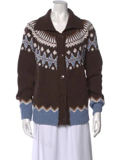 Pre-owned Alanui Virgin Wool Printed Sweater W/ Tags In Brown