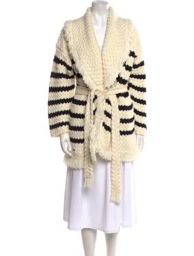 Pre-owned Alanui Virgin Wool Striped Sweater In Neutral