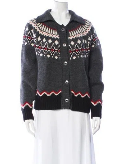 Pre-owned Alanui Virgin Wool Sweater In Gray