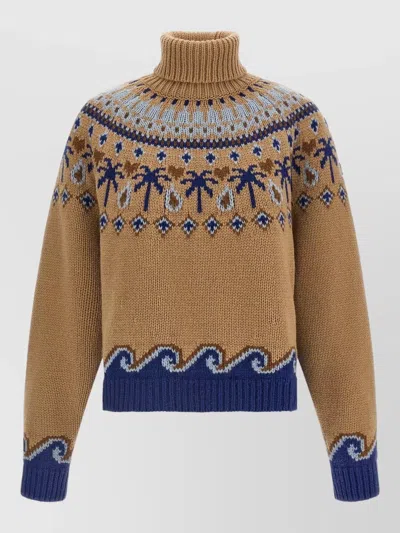 Alanui Virgin Wool Turtleneck Sweater In Brown