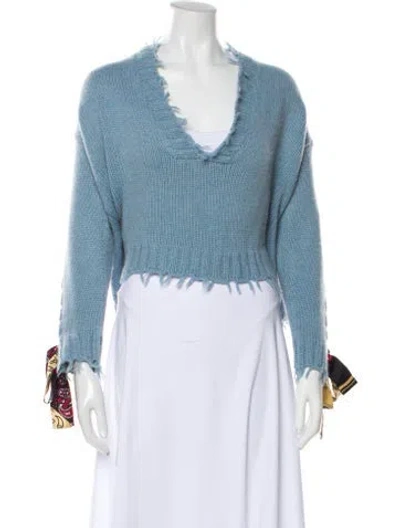 Pre-owned Alanui V-neck Sweater In Blue