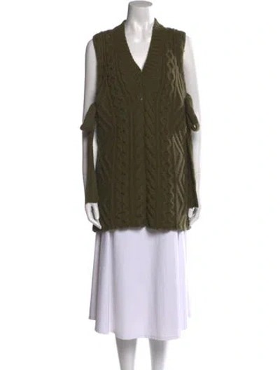 Pre-owned Alanui V-neck Sweater In Green