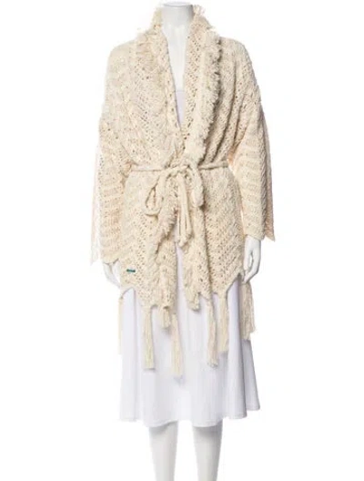 Pre-owned Alanui V-neck Sweater In Neutral