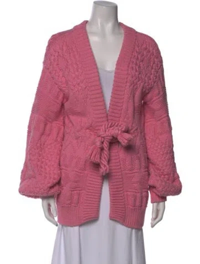 Pre-owned Alanui V-neck Sweater In Pink