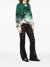 Alanui Wave Bloom Palm-tree Sweater In Multi