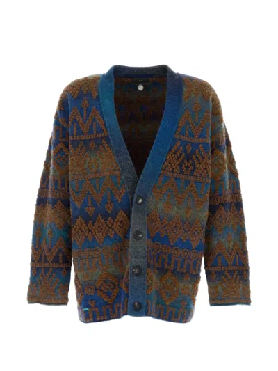 Alanui Western Beat Embroidered Cardigan In Brown