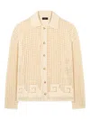 Alanui Where The Wave Begins Openwork Buttoned Shirt In Neutral