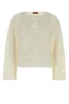 Alanui Crochet Sweater With Fringe And Lace In Multi