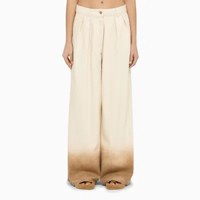 Alanui Bright Hues Wide-leg Jeans In White
