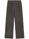Alanui Frinbged-hem Knit Trousers In Grey