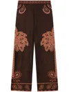 Alanui Wild Wonder Foulard Palazzo Pants In Braun