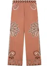 Alanui Wild Wonder Foulard Palazzo Pants In Nude